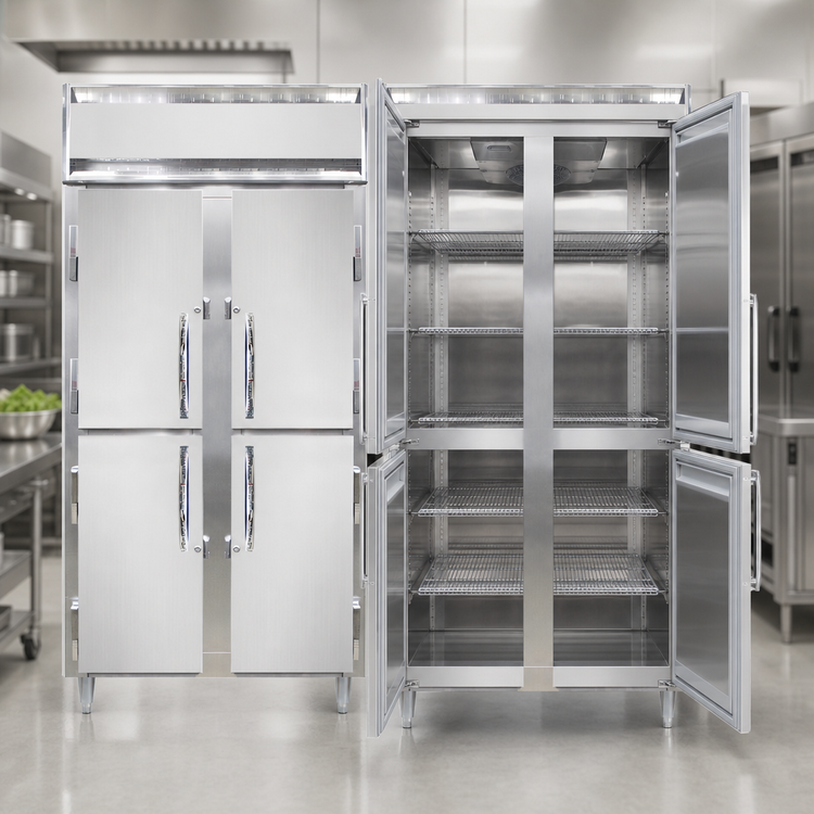 Product image #3 for Continental Refrigerator D2FSENSSHD Designer Slim Line Two-Section Reach-In Freezer with Half-Height Solid Doors