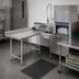 Thumbnail image #3 for Advance Tabco L-Shaped Left-Mount Dishlanding-Soil Dishtable with Landing and Pre-Rinse Sink, 107 Inch, 14/304 Stainless Steel