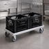 Thumbnail image #4 for Channel Aluminum Double-Wide Glass Rack / Milk Crate Dolly for (2) 13 x 19-Inch Crates