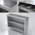 Thumbnail image #3 for 60-Inch Open-Front Stainless Steel Enclosed Base Dish Cabinet with Adjustable Shelf