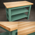 Thumbnail image #4 for John Boos Classic Country Edge Grain Maple Wood Top Work Table with Painted Base and Two Slatted Undershelves, 60 x 30 Inches