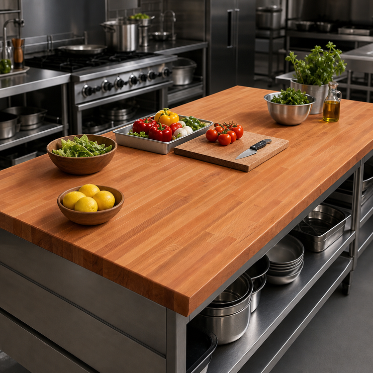 Product image #3 for Boos Block 96-Inch x 32-Inch American Cherry Blended Edge Grain Kitchen Countertop