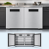 Thumbnail image #3 for Hoshizaki Steelheart 48-Inch Two-Section Undercounter Reach-In Freezer, Stainless Steel, Solid Hinged Doors, 12.0 Cu. Ft.