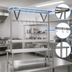 Thumbnail image #3 for Eagle Group TM36PR Table-Mounted Stainless Steel Triple-Bar Pot Rack for 36-Inch Tables, 9 Hooks