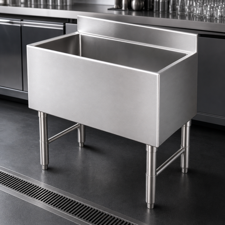 Product image #4 for Klinger's Trading 24-Inch Underbar Ice Chest with 7-Circuit Cold Plate and 80 lb. Ice Capacity