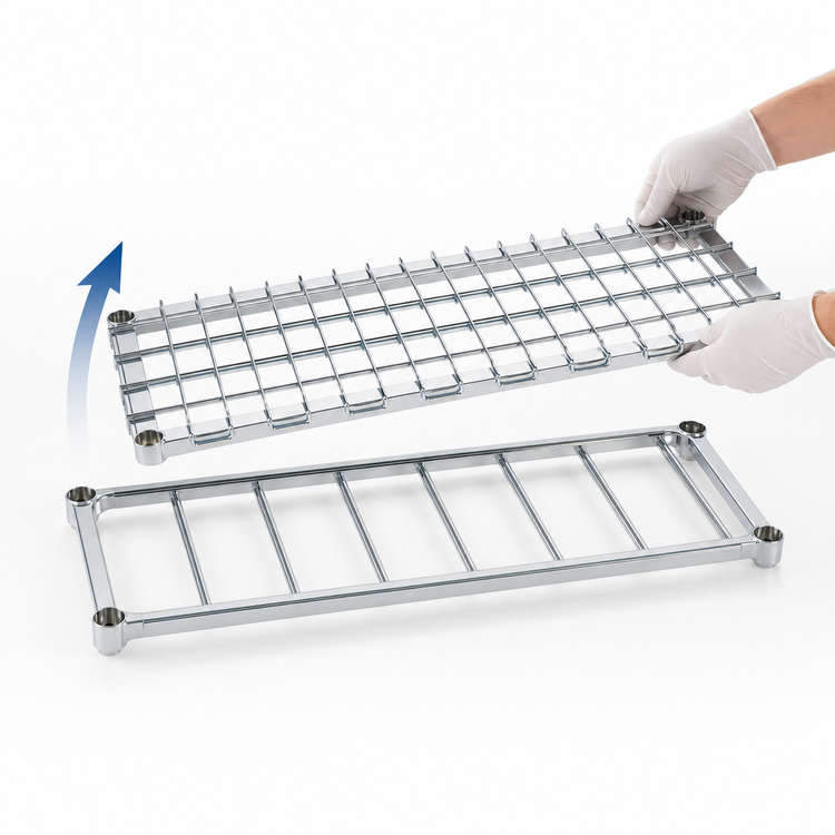 Product image #3 for Metro Super Erecta Stainless Steel Wire Mat Dunnage Shelf, 24 x 60 Inches