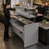 Thumbnail image #3 for BK Resources Underbar Pass-Thru Ice Bin/Cocktail Station with Overshelves, 10-Circuit Cold Plate, 54 x 35 x 73 Inches