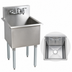 Thumbnail image #3 for BK Resources Budget 1-Compartment Stainless Steel Sink with Legs and 8-Inch Backsplash