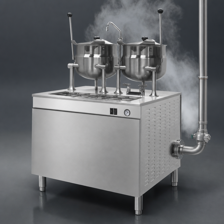 Product image #3 for Cleveland Range 36-Inch Direct Steam Modular Kettle Base with Two 6-Gallon Kettles