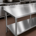 Thumbnail image #3 for John Boos Stallion 108-Inch x 24-Inch Stainless Steel Work Table with 5-Inch Backsplash and Adjustable Undershelf