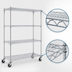 Thumbnail image #3 for Eagle Group 4-Tier Chrome Wire Dolly Truck with 36 x 21 Inch Shelves and Swivel/Brake Casters