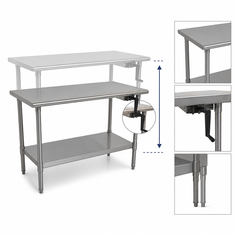 Product image #3 for Eagle Group AdjusTable ADA/Ergonomic Height Adjustable Work Table with Undershelf, 60 x 24 Inches