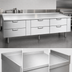 Thumbnail image #3 for La Rosa 3190-RR 90-Inch Three-Section Refrigerated Equipment Stand with 6 Drawers (Remote)