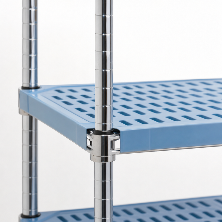 Product image #3 for QuadPlus 72 x 24 Inch Solid Blue Polymer Shelf Mat with Chrome QuadTruss Frame