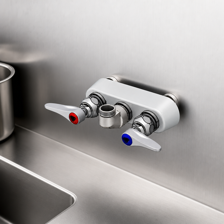 Product image #3 for T&S Brass Workboard Faucet, Backsplash Mount, Less Nozzle, 3-1/2-Inch Centers, Low Lead