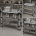 Thumbnail image #3 for Quantum 36-Inch x 18-Inch 3-Shelf Stainless Steel Utility Cart with 2 Wire Shelves and 1 Solid Shelf