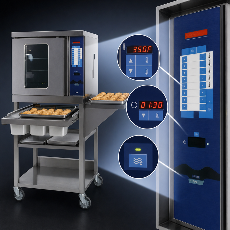 Product image #3 for Duke 59-E3XX/59-BS Single Deck Half-Size Electric Convection Oven with Stand