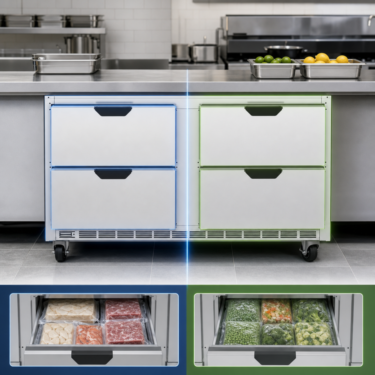 Product image #3 for Beverage-Air UCFD60AHC-4 60-Inch Two-Section Undercounter Freezer with 4 Drawers, 17.1 Cu. Ft.