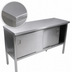 Thumbnail image #3 for John Boos Enclosed Stainless Steel Work Table with Cabinet Base and Sliding Doors, 144 x 24 Inches, 14-Gauge 300 Series Top