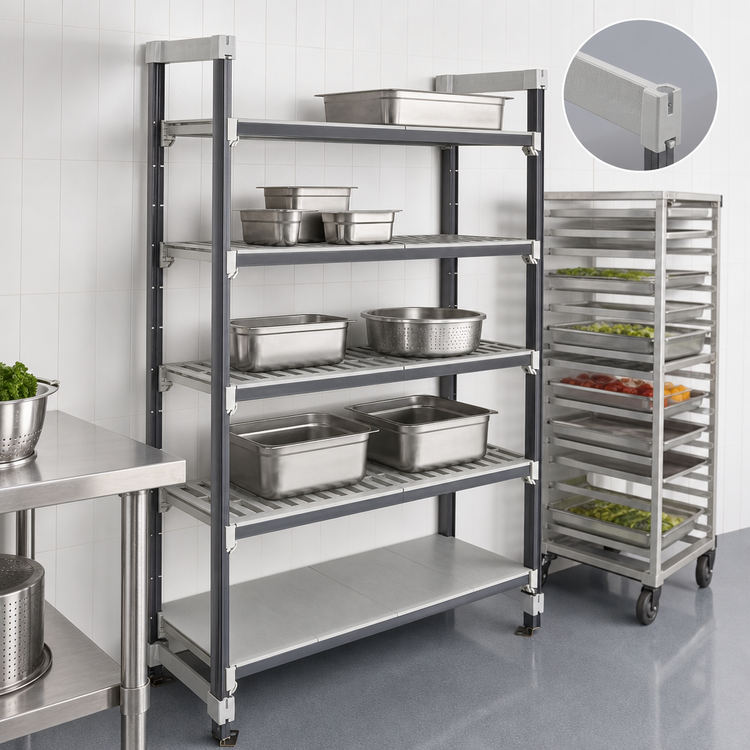 Product image #3 for Camshelving Elements XTRA High Density Top Rail Stationary Starter Unit, 5-Tier, 18 x 60 x 81 Inches, Speckled Gray