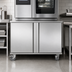 Thumbnail image #3 for Convotherm Fully Enclosed Stainless Steel Oven Stand with Double Doors, Casters, and 14 Shelf Rail Pairs for C4 6.10 & 10.10