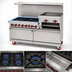 Thumbnail image #4 for American Range 60-Inch Gas Restaurant Range with 4 Open Burners, 36-Inch Raised Griddle/Broiler, and 2 Standard Ovens