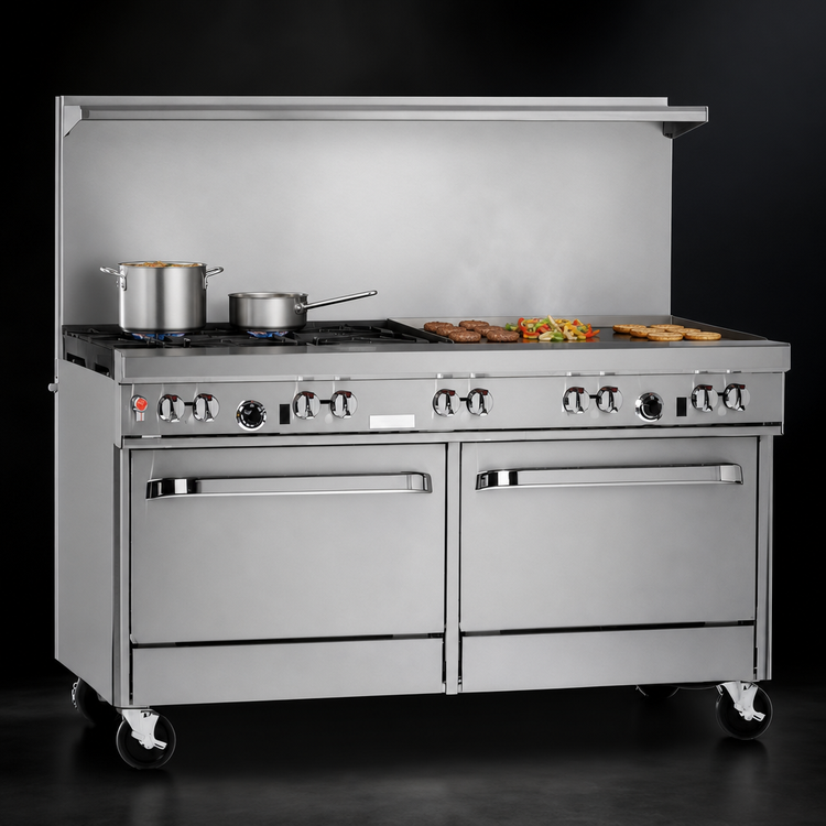 Product image #3 for Southbend Ultimate 60-Inch Gas Restaurant Range with 4 Star/Sauté Burners, 36-Inch Griddle, and 2 Standard Ovens