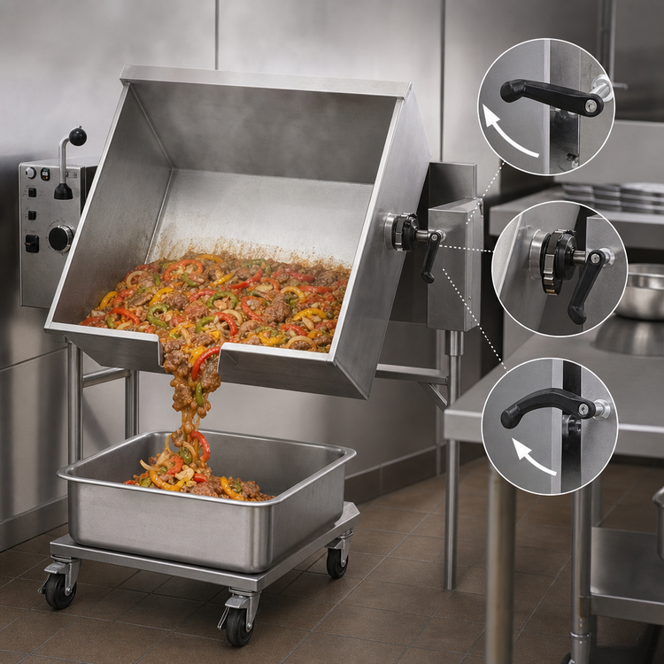 Product image #3 for Classic Wall-Mounted Electric Tilting Skillet, 24-Gallon, Manual Tilt