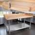 Thumbnail image #3 for John Boos 48 x 30 Inch Bakers' Work Table with 1-3/4 Inch Northern Hard Rock Maple Top and Adjustable Stainless Steel Undershelf