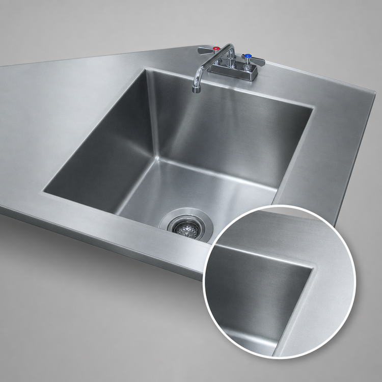 Product image #3 for Advance Tabco Welded Table Top Single Bowl Sink with Faucet, 16 x 20 x 12 Bowl