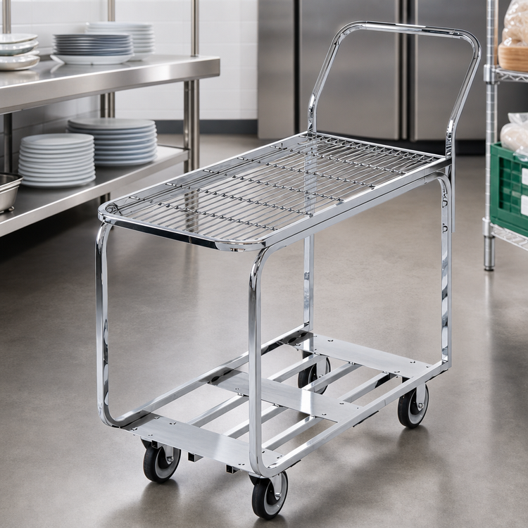 Product image #4 for Channel Chrome-Plated Wire Deck Stocking/Marking Truck with 5-Inch Swivel Casters