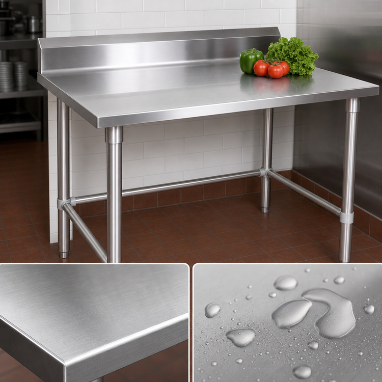 Product image #3 for John Boos Stallion 30 x 36-Inch Corner Stainless Steel Work Table with 5-Inch Backsplash