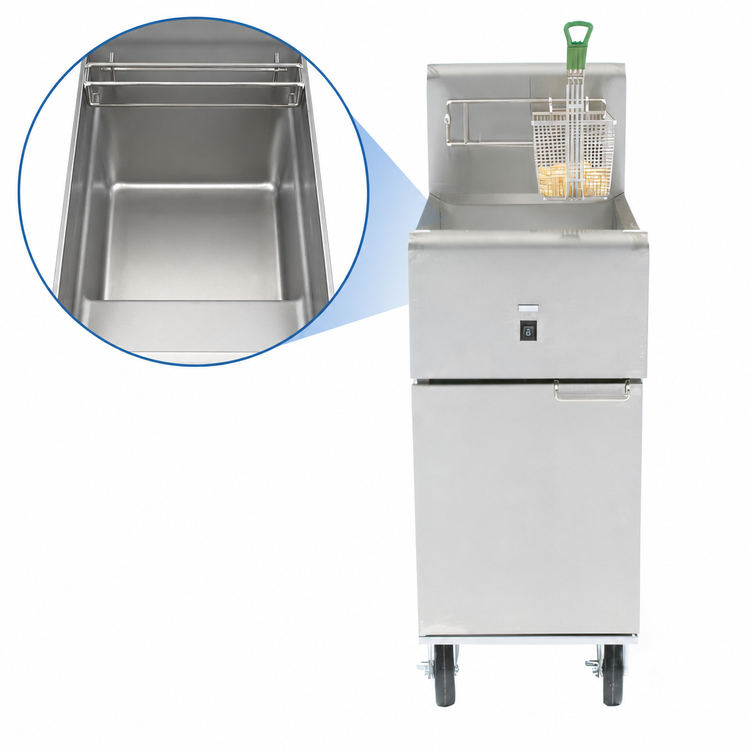 Product image #3 for Dean Super Runner Value SR114E Electric Open Pot Floor Fryer, 40 lb. Capacity