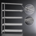 Thumbnail image #3 for Eagle Group 5-Tier Add-On Wire Shelving Unit, 60W x 24D x 74H, QuadTruss, Stainless Steel Finish
