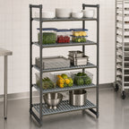 Thumbnail image #3 for Cambro Camshelving® Basics Plus CBU214264V5580 5-Tier Vented Composite Shelving Starter Unit, 21 x 42 x 64 Inches, Brushed Graphite