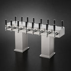 Thumbnail image #3 for Perlick Corporation 4006-18BX18BPC4 Extra-High Back-to-Back Bridge Tee Countertop Glycol-Cooled Draft Beer Tower, 36 Faucets, Polished Chrome
