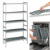 Thumbnail image #3 for Fermostock 5-Tier Starter Polymer Shelving Unit, 38W x 14D x 83H, Gray