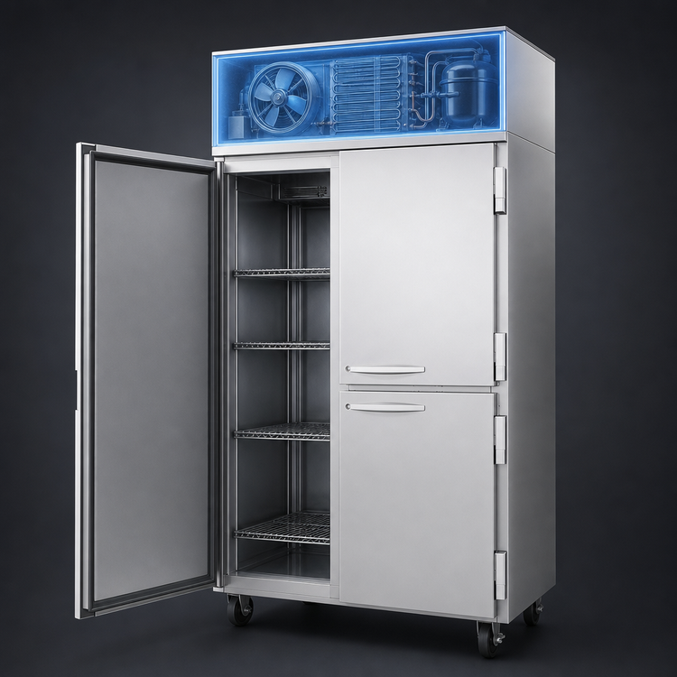 Product image #3 for Beverage-Air Horizon Series One-Section Top Mount Reach-In Freezer, 21.06 Cu. Ft., Half Solid Doors