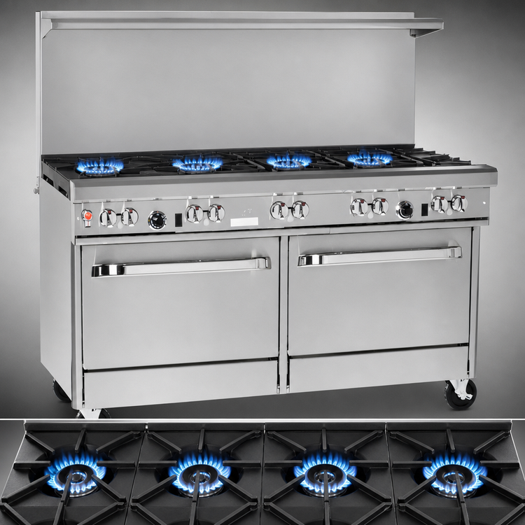 Product image #3 for Southbend Ultimate 60-Inch Commercial Gas Restaurant Range with 4 Open Burners, 36-Inch Thermostatic Griddle, and 2 Cabinet Bases