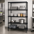 Thumbnail image #3 for Quantum WR86-2460BK 60"W x 24"D x 86"H Black Epoxy 4-Shelf Wire Shelving Starter Unit