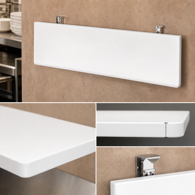 Product image #3 for Richlite Wall-Mounted Drop Shelf, 36-Inch W x 12-Inch D, 80 lb Capacity