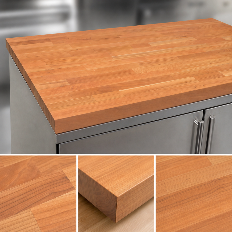 Product image #3 for John Boos Boos Block 42" x 25" American Cherry Blended Edge Grain Kitchen Countertop with Penetrating Oil Finish