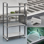 Thumbnail image #3 for Cambro Camshelving® Elements EXU186084VS4480 Stationary Composite Shelving Unit, 18" x 60" x 84", 4-Shelf, 3 Vented/1 Solid, Speckled Gray