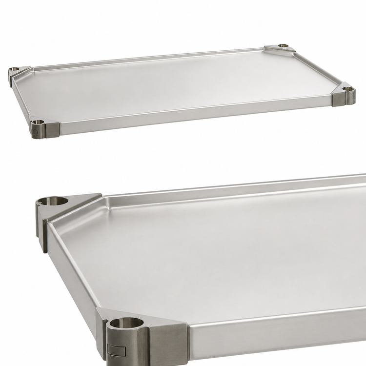 Product image #3 for Metro Super Erecta 24"W x 21"D Solid Type 304 Stainless Steel Shelf, Autoclavable/Cart-Washable