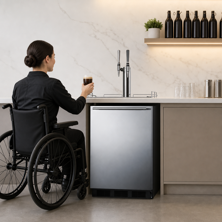 Product image #4 for Summit Commercial ADA-Compliant Nitro Cold Brew Coffee Dispenser, 24-Inch Built-In/Freestanding, 5.5 Cu. Ft., Dual Tap