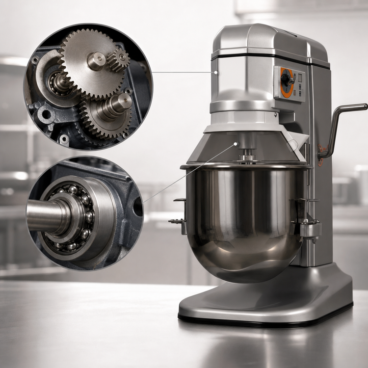 Product image #3 for BakeMax 12 Qt Countertop Gear-Driven Planetary Mixer, 3-Speed, 110V