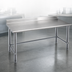 Thumbnail image #3 for Eagle Group Deluxe Series Stainless Steel Work Table with Rolled Front Edge and 4-1/2 Inch Backsplash, 144 x 36 Inches