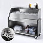 Thumbnail image #3 for Dinex DXPPB524IBWAN Chest-Style Portable Bar with 304 Stainless Steel Ice Bin, 95-Lb. Capacity, Aluminum Exterior