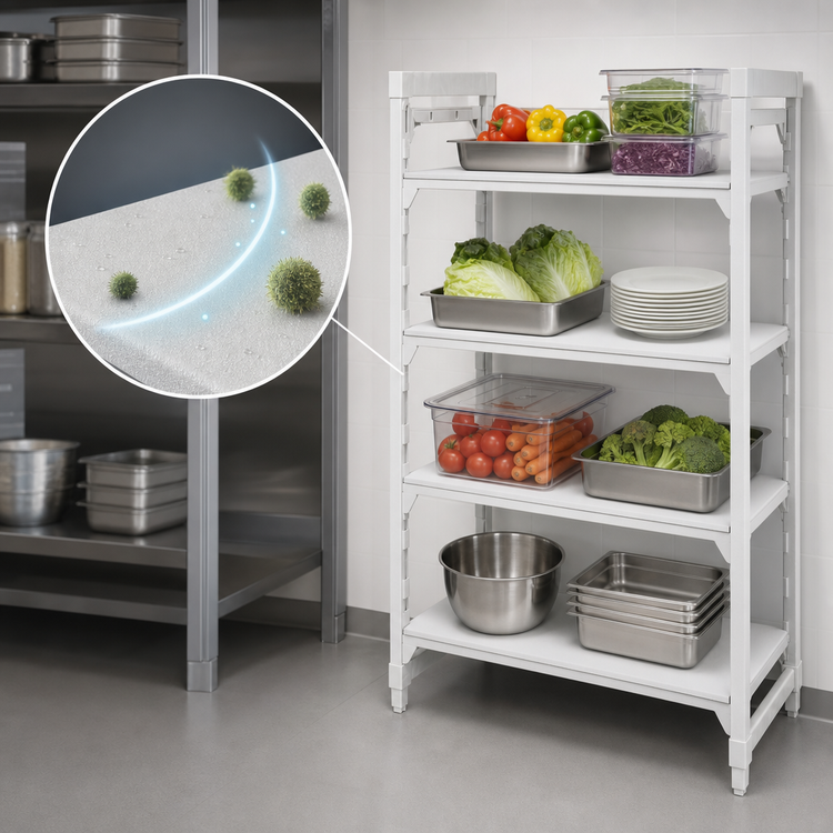 Product image #4 for Cambro Camshelving Premium 4-Tier Solid Stationary Starter Unit, 18 Inch Deep x 48 Inch Wide x 64 Inch High