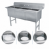 Thumbnail image #3 for Advance Tabco Special Value Series 3-Compartment Fabricated Stainless Steel Sink, No Drainboard, 16 x 20 x 14 Inch Bowls